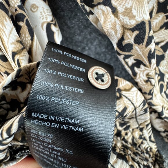 **SOLD**By Anthropologie Blouse Top Womens Small Black Tan Tie Waist Boho - Picture 9 of 13